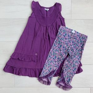 NAARTJIE Purple Swing Dress & Floral Tulle Capris